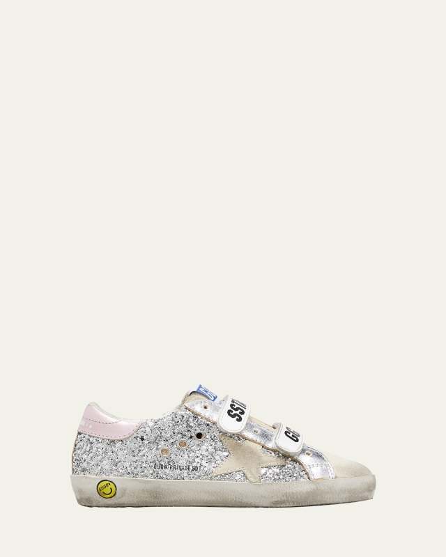 Girl's Old School Glitter Low-Top Sneakers, Toddler/Kids
